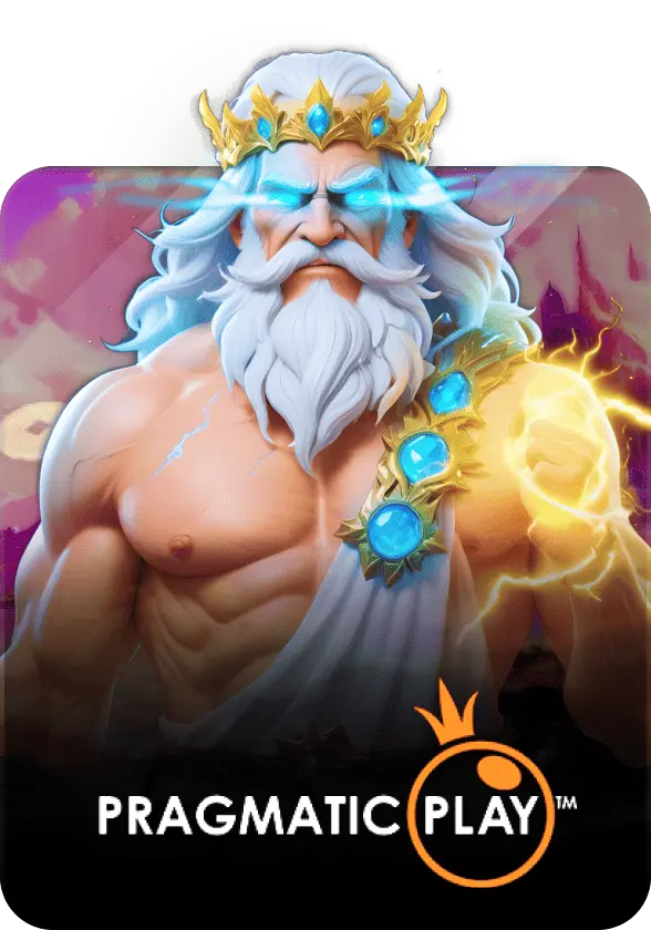 เกม Pragmatic Play ZOLO99 ธีมเทพเจ้าสายฟ้า ตัวละครราชาเทพพร้อมพลังแสงสีทอง สำหรับหน้าแนะนำเกมสล็อตออนไลน์